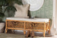 bali & pari Materra Modern bohemian Natural Brown Rattan Bench FredCo