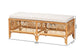 bali & pari Materra Modern bohemian Natural Brown Rattan Bench FredCo
