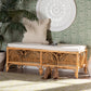 bali & pari Materra Modern bohemian Natural Brown Rattan Bench FredCo