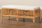 bali & pari Materra Modern bohemian Natural Brown Rattan Bench FredCo