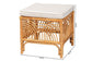 bali & pari Materra Modern bohemian Natural Brown Rattan Footstool FredCo