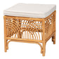 bali & pari Materra Modern bohemian Natural Brown Rattan Footstool FredCo