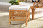 bali & pari Materra Modern bohemian Natural Brown Rattan Footstool FredCo