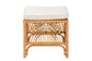 bali & pari Materra Modern bohemian Natural Brown Rattan Footstool FredCo