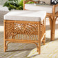 bali & pari Materra Modern bohemian Natural Brown Rattan Footstool FredCo