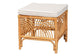 bali & pari Materra Modern bohemian Natural Brown Rattan Footstool FredCo