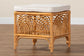bali & pari Materra Modern bohemian Natural Brown Rattan Footstool FredCo