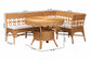 bali & pari Matilde Bohemian Light Honey Rattan 3-Piece Dining Nook Set FredCo
