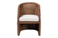 bali & pari Memphis Bohemian Peanut Brown Braided Rattan Arm Chair FredCo
