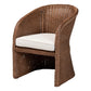 bali & pari Memphis Bohemian Peanut Brown Braided Rattan Arm Chair FredCo