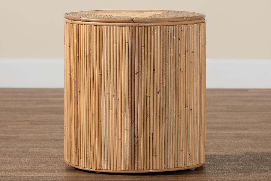 bali & pari Milagra Modern Bohemian Natural Rattan Coffee Table FredCo