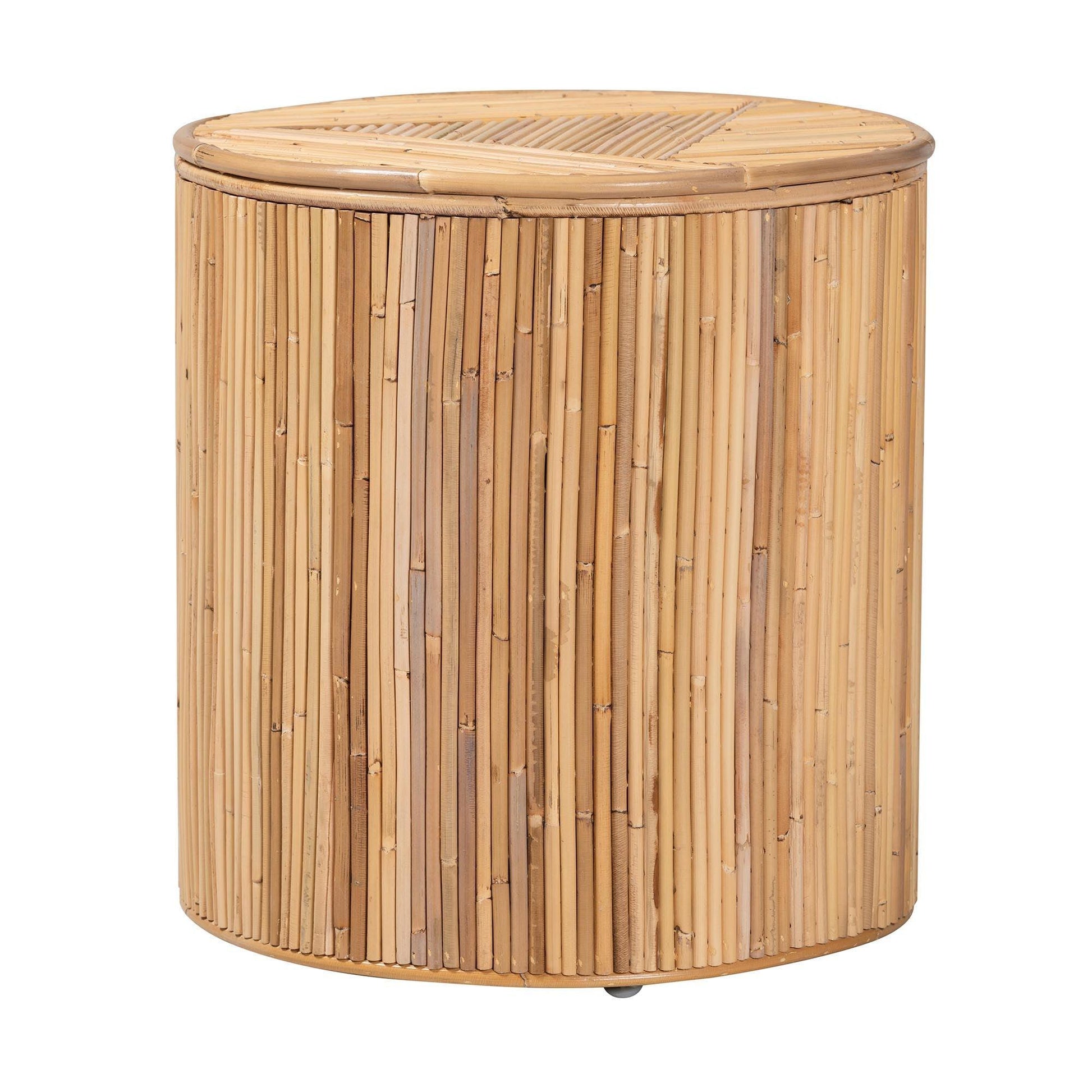 bali & pari Milagra Modern Bohemian Natural Rattan Coffee Table FredCo