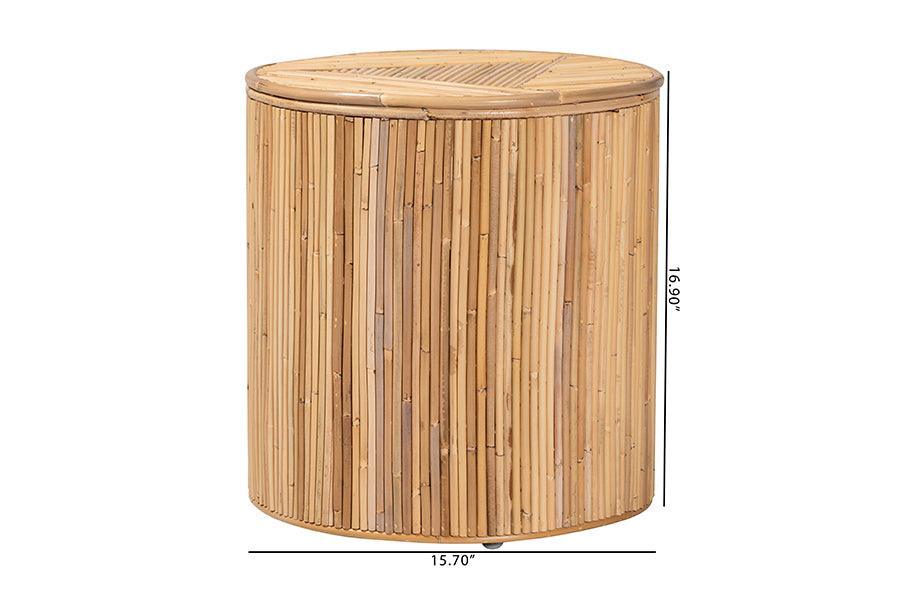 bali & pari Milagra Modern Bohemian Natural Rattan Coffee Table FredCo