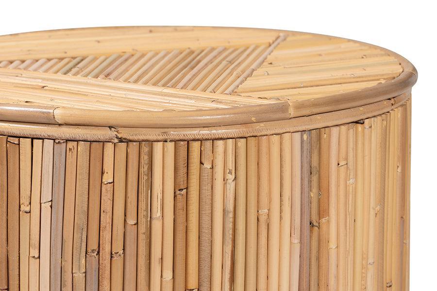 bali & pari Milagra Modern Bohemian Natural Rattan Coffee Table FredCo