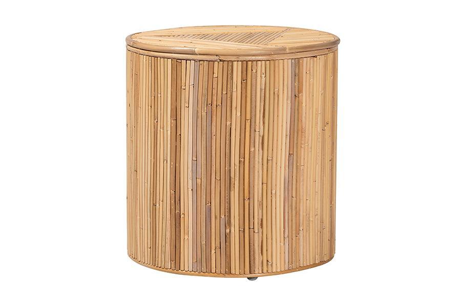bali & pari Milagra Modern Bohemian Natural Rattan Coffee Table FredCo