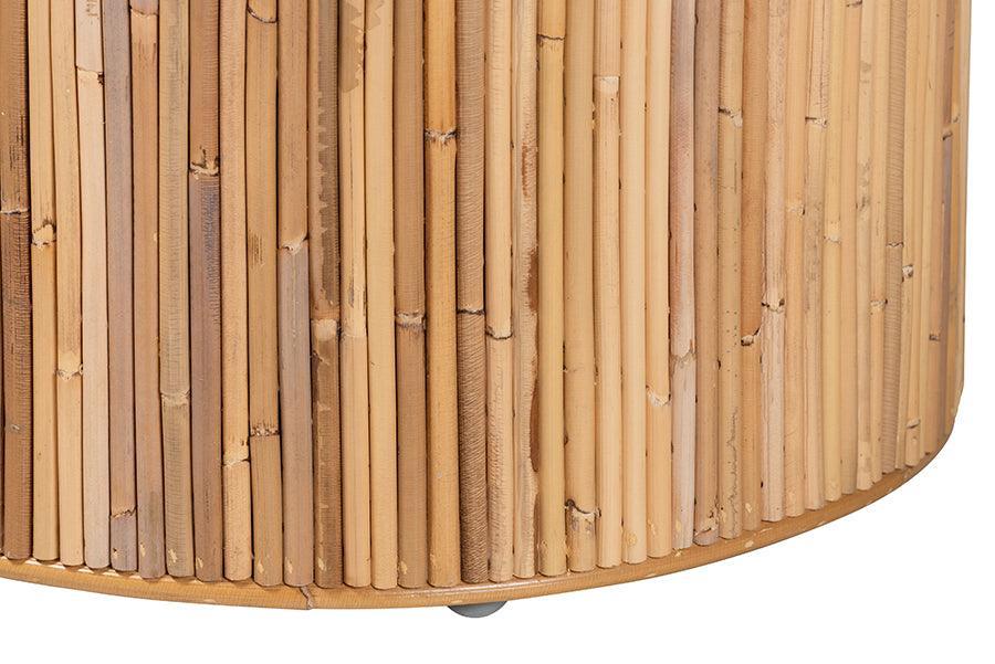 bali & pari Milagra Modern Bohemian Natural Rattan Coffee Table FredCo
