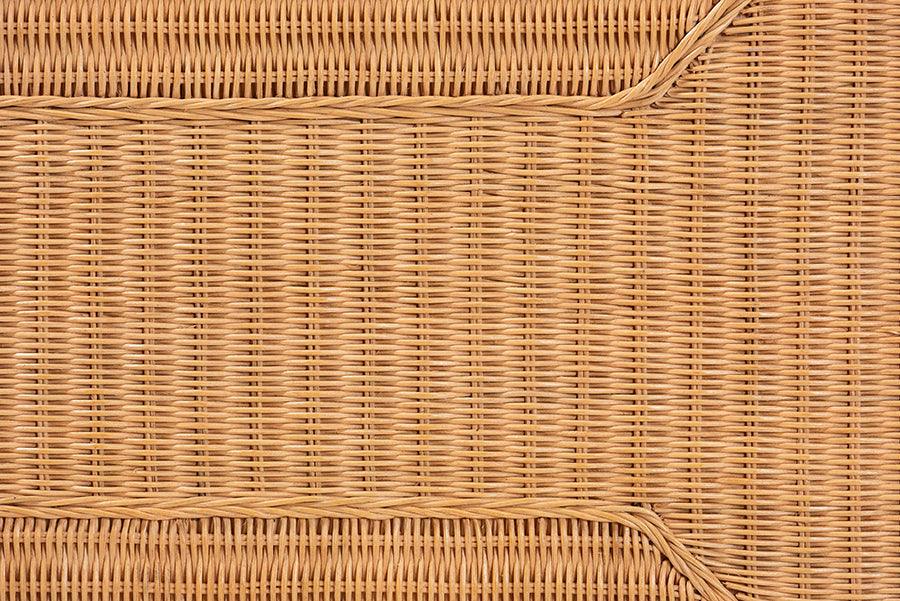bali & pari Minahasa Bohemian Light Honey Braided Rattan Coffee Table FredCo