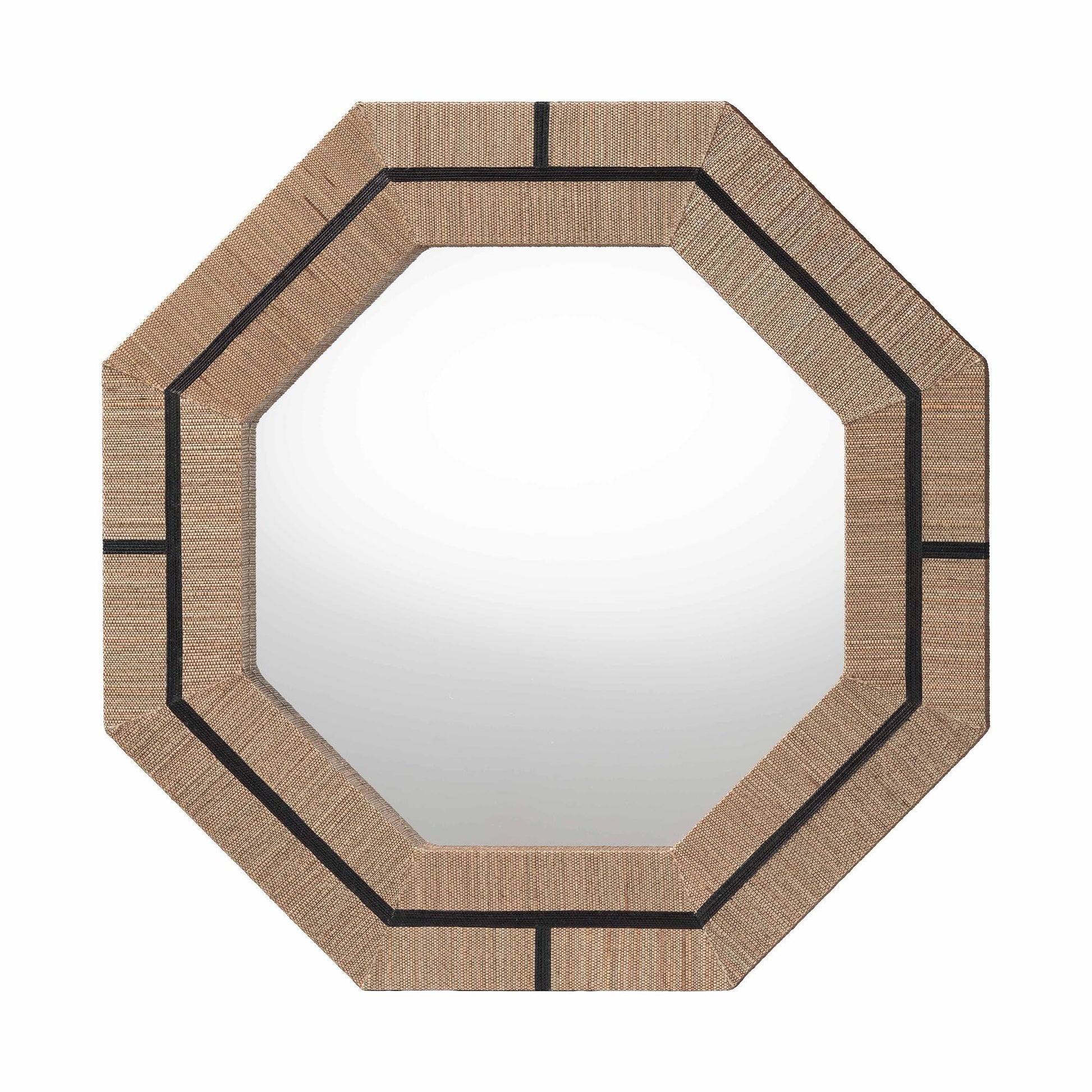 bali & pari Mirai Bohemian Woven Grasscloth Octagon Accent Mirror FredCo