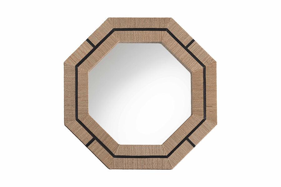 bali & pari Mirai Bohemian Woven Grasscloth Octagon Accent Mirror FredCo