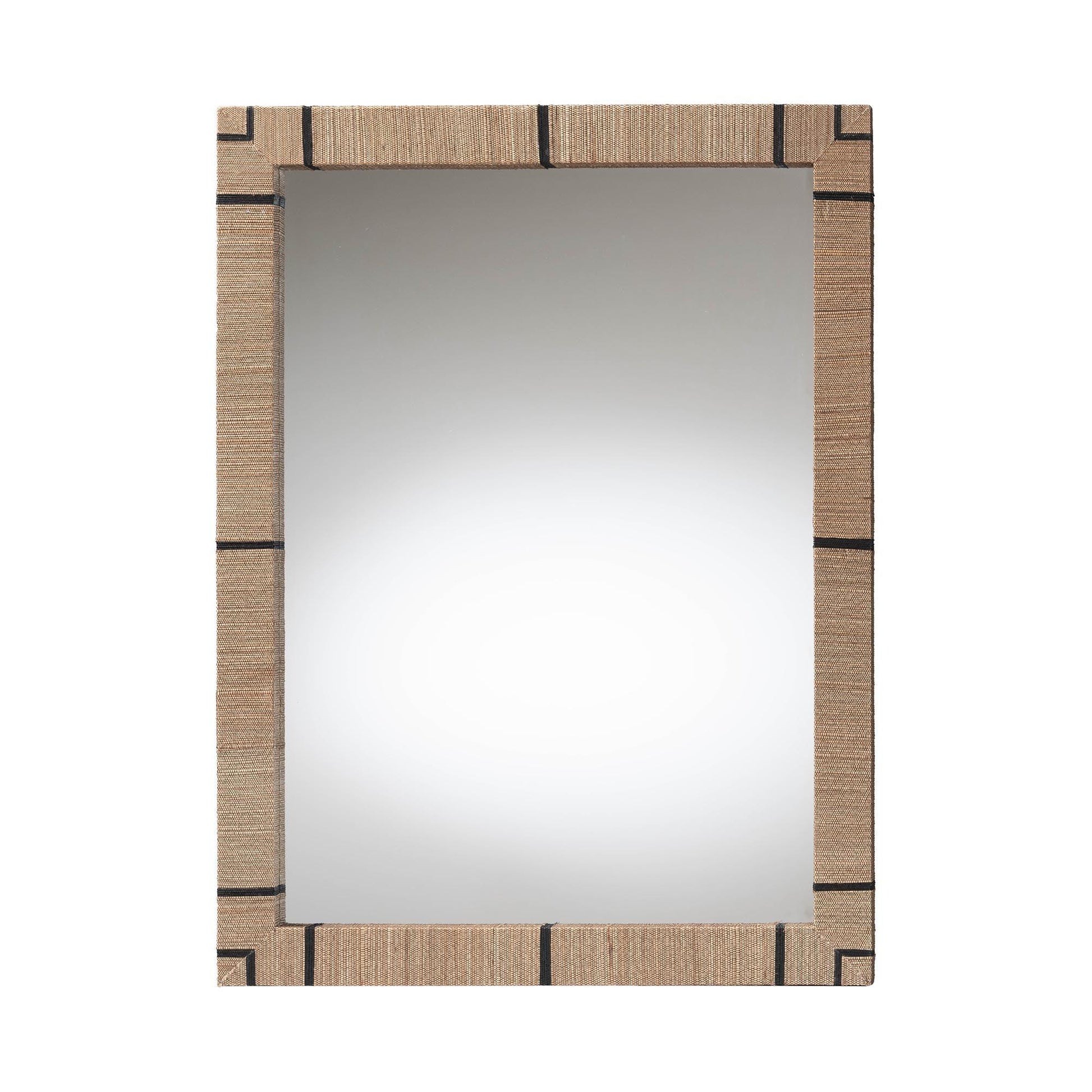 bali & pari Mirai Bohemian Woven Grasscloth Rectangle Accent Mirror FredCo