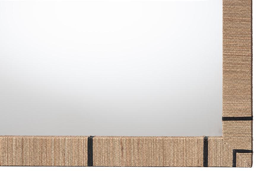 bali & pari Mirai Bohemian Woven Grasscloth Rectangle Accent Mirror FredCo