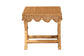 Wicker accent table with scalloped edge, natural finish, FredCo International furniture