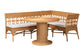 bali & pari Monica Bohemian Light Honey Rattan 3-Piece Dining Nook Set FredCo