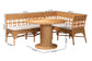 bali & pari Monica Bohemian Light Honey Rattan 3-Piece Dining Nook Set FredCo
