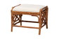 Rattan ottoman stool with white cushion, home furniture from FredCo International