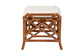 Rattan ottoman with white cushion, modern accent furniture from FredCo International