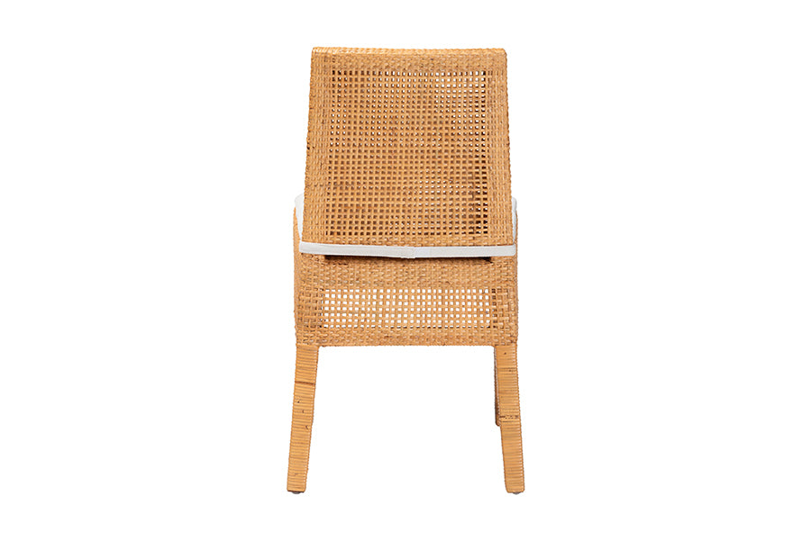 bali & pari Morris Bohemian Light Honey Rattan Dining Chair FredCo