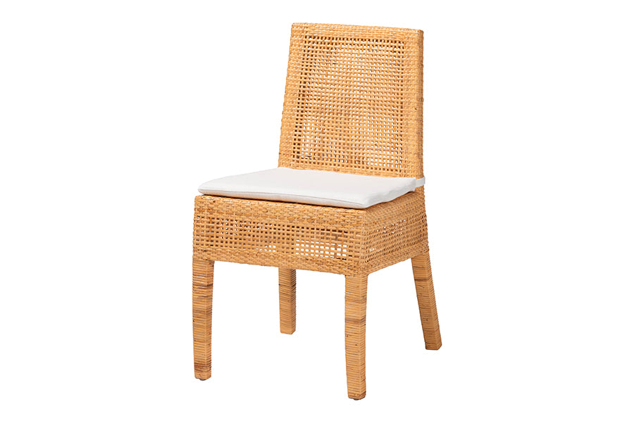 bali & pari Morris Bohemian Light Honey Rattan Dining Chair FredCo