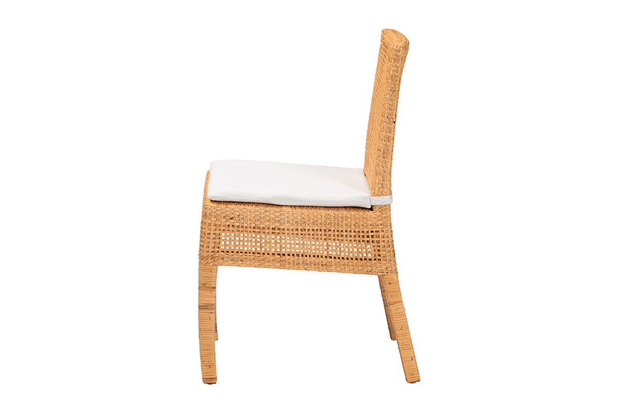 bali & pari Morris Bohemian Light Honey Rattan Dining Chair FredCo