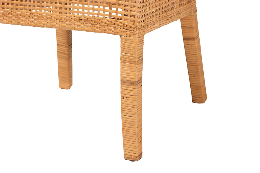 bali & pari Morris Bohemian Light Honey Rattan Dining Chair FredCo