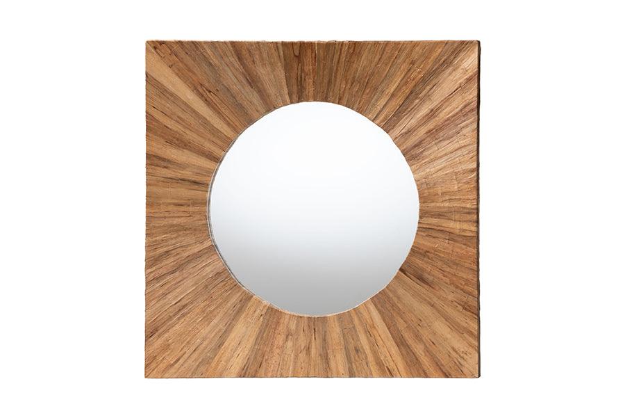 bali & pari Mosa Bohemian Pealed Grasscloth Accent Mirror FredCo