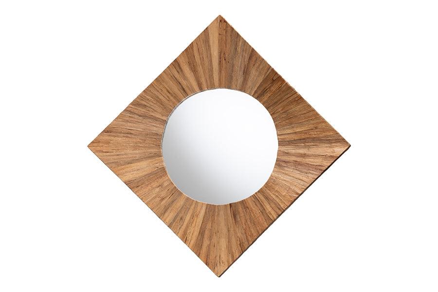 bali & pari Mosa Bohemian Pealed Grasscloth Accent Mirror FredCo