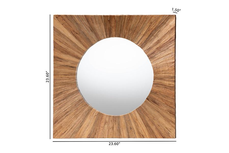 bali & pari Mosa Bohemian Pealed Grasscloth Accent Mirror FredCo