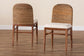 bali & pari Nadim Modern Bohemian Natural Seagrass and Acacia Wood 2-Piece Dining Chair Set FredCo