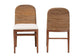 bali & pari Nadim Modern Bohemian Natural Seagrass and Acacia Wood 2-Piece Dining Chair Set FredCo