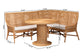 bali & pari Nantai Bohemian Light Honey Rattan 3-Piece Dining Nook Set FredCo