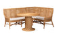 bali & pari Nantai Bohemian Light Honey Rattan 3-Piece Dining Nook Set FredCo