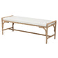 bali & pari Nasim Modern Bohemian Natural Seagrass and Metal Accent Bench FredCo
