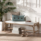 bali & pari Nasim Modern Bohemian Natural Seagrass and Metal Accent Bench FredCo