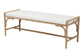 bali & pari Nasim Modern Bohemian Natural Seagrass and Metal Accent Bench FredCo