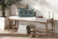 bali & pari Nasim Modern Bohemian Natural Seagrass and Metal Accent Bench FredCo