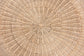 Close-up of woven rattan texture, circular pattern, furniture detail from FredCo International