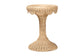 Woven wicker pedestal side table with scalloped edge, home furniture from FredCo International