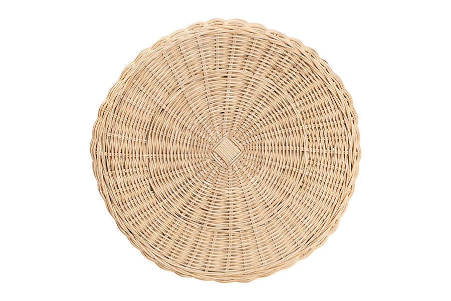 Round woven rattan placemat for dining table from FredCo International furniture store