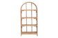 bali & pari Natania Natural Rattan 4-Tier Display Shelf - Handwoven Arched Bookcase with Webbed Side Panels, Boho Coastal Design for Living Room, Entryway, or Bedroom FredCo