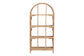 bali & pari Natania Natural Rattan 4-Tier Display Shelf - Handwoven Arched Bookcase with Webbed Side Panels, Boho Coastal Design for Living Room, Entryway, or Bedroom FredCo